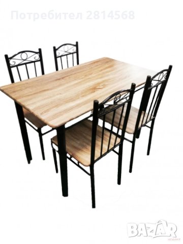 Комплект маса и столове метал , снимка 2 - Маси - 43325803