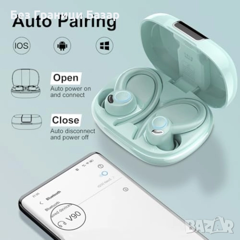 Нови Безжични спортни слушалки с LED дисплей, дълбок бас и ENC микрофон, снимка 6 - Bluetooth слушалки - 52750492