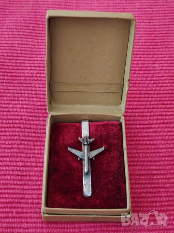 Стара сребърна игла за вратовръзка, Самолет. , снимка 2 - Колиета, медальони, синджири - 51665604