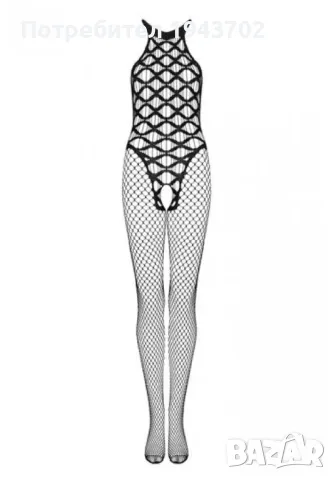 Мрежесто целокупно боди с отворено дъно G332 Obsessive, снимка 3 - Бельо - 47558433