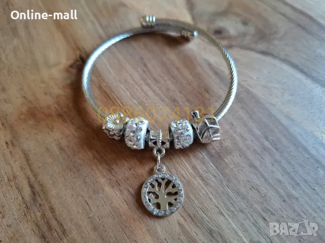 Луксозна дамска гривна Дървото на живота с 5 талисмана, снимка 7 - Гривни - 49258376