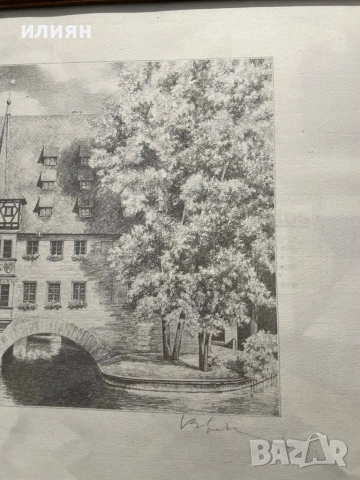 Нюрнберг. Стара литография. , снимка 7 - Антикварни и старинни предмети - 53560222