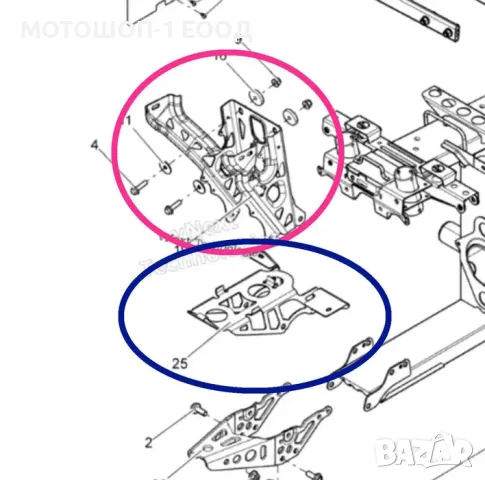 Нов Заден СЪПОРТ, Стойка за Акумулатор Can-Am Renegade 800 G1