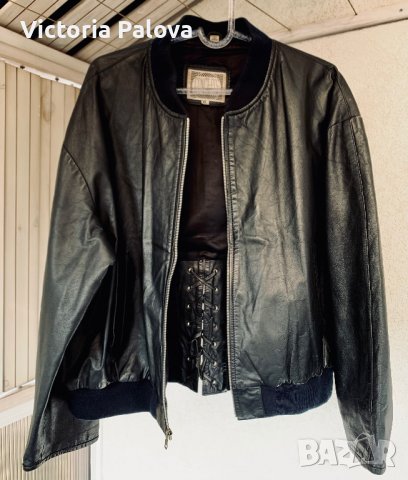 Кожен бомбър CONCEPTS овърсайз, снимка 2 - Якета - 38612754