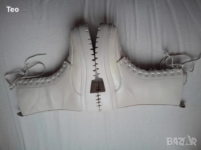 Немски Ботуши Lascana, нови естествена кожа, бели, размер 38 връзки и цип, снимка 10 - Дамски ботуши - 52898374