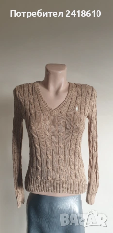 POLO Ralph Lauren Cable Pima Cotton  V - Neck Size XS НОВО! ОРИГИНАЛ! Дамски Пуловер!, снимка 8 - Блузи с дълъг ръкав и пуловери - 53024227
