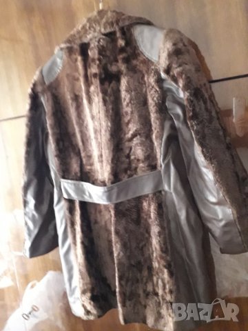 Дамско палто кожух кафяво, снимка 3 - Палта, манта - 26830680