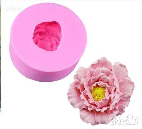 Голям Божур отворен силиконов молд форма декорация торта фондан шоколад гипс , снимка 4 - Форми - 31814478