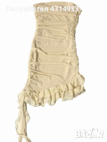 Светлобежова рокля, снимка 2 - Рокли - 48177815