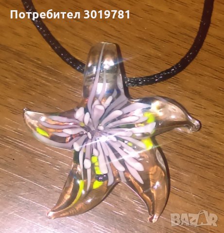 Висулка за колие Морска звезда Мурано стъкло, снимка 1 - Колиета, медальони, синджири - 33037826