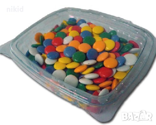 Захарни шоколадови дражета с млечен шоколад бонибон цветни бонбони копчета, снимка 2 - Други - 37065508