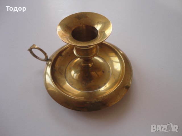 Страхотен православен бронзов свещник , снимка 2 - Антикварни и старинни предмети - 43533475