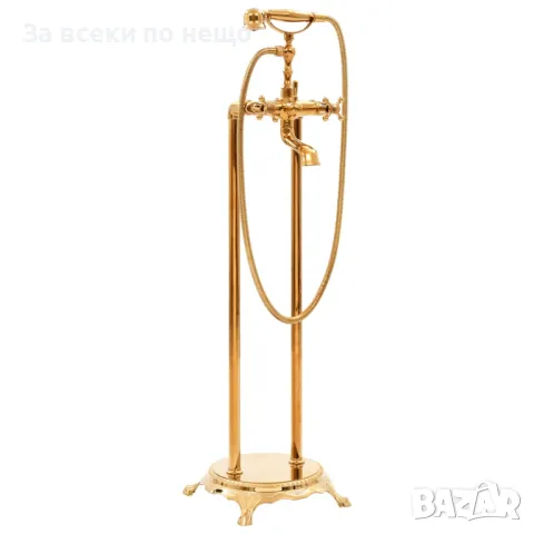Свободностоящ смесител за вана, инокс, 99,5 см, златист, снимка 5 - Смесители - 47528903