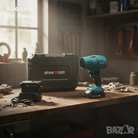 Акумулаторна турбо духалка 36V – Мощен въздушен пистолет с 2 батерии 8Ah и куфар, снимка 2 - Други инструменти - 52796175