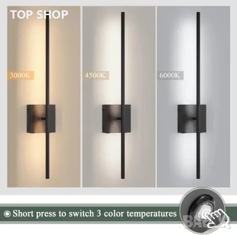 EIDEARAY Вътрешни стенни LED лампи, USB акумулаторни дистанционно,2 бр, снимка 4 - Лед осветление - 49551774