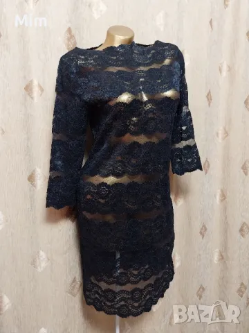 PBO M Черна дантелена рокля , снимка 5 - Рокли - 47467903