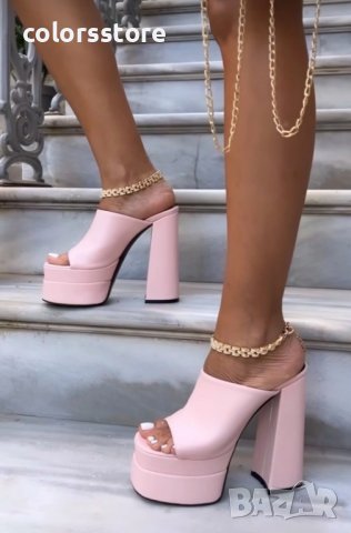 Чехли на ток - пудра кожа - DTC1