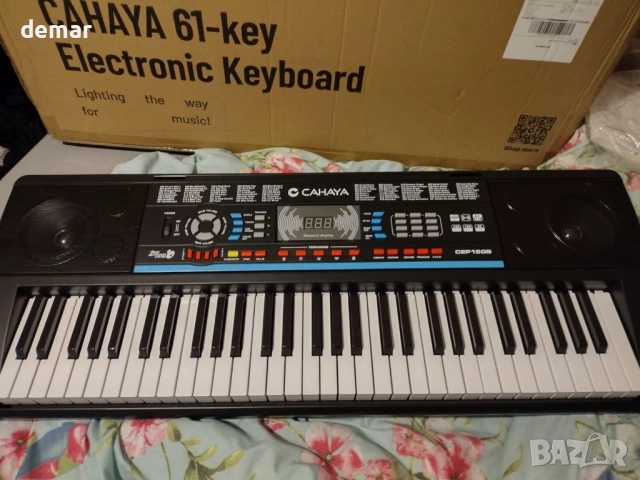 CAHAYA 61-клавишно електрическо пиано, стойка, столче, 1 микрофон, снимка 10 - Пиана - 52672313