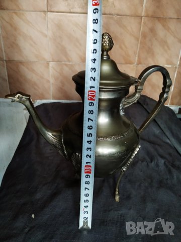 посребрен бароков чайник, снимка 4 - Антикварни и старинни предмети - 34581178