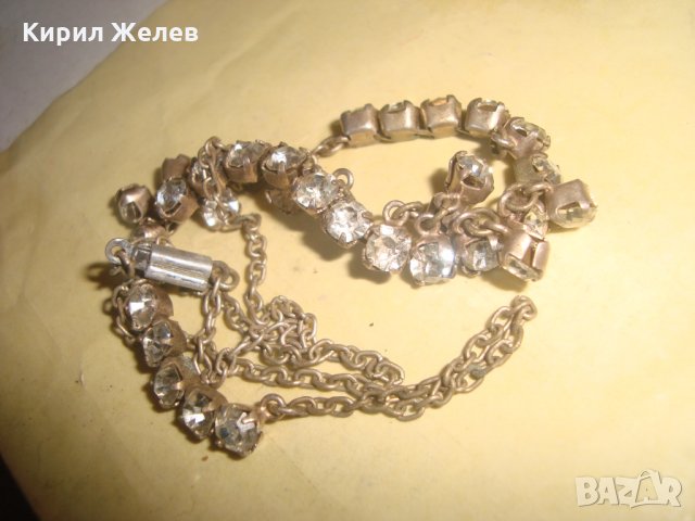 КРИСТАЛНО ПОСРЕБРЕНО ВИНТИДЖ СТИЛ КОЛИЕ 22937, снимка 2 - Колиета, медальони, синджири - 33434871