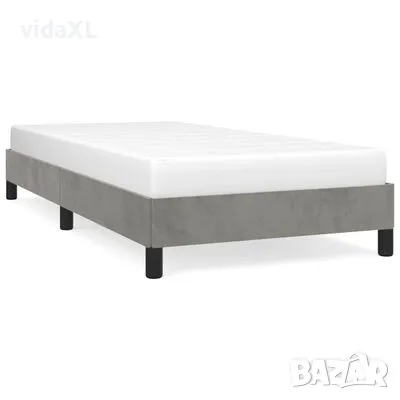 vidaXL Рамка за легло без матрак, светлосива, 80x200 см, кадифе(SKU:346940), снимка 2 - Спални и легла - 48108571