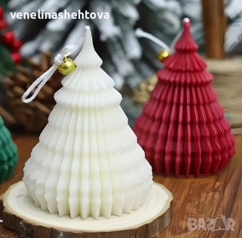3D 2 размера елха елхи раирани силиконов молд форма свещи гипс сапун смола фондан , снимка 4 - Форми - 52282459