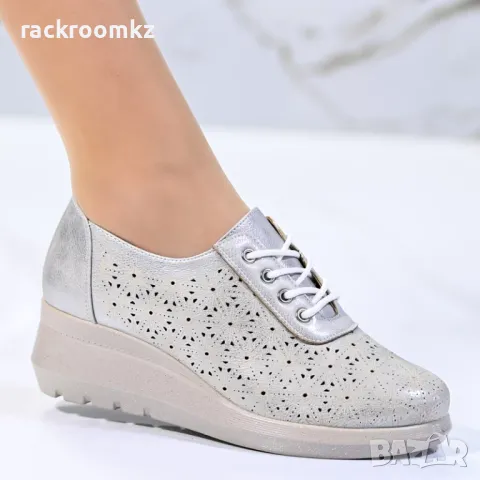 Дамски обувки на платформа с перфорации А2065-2 white