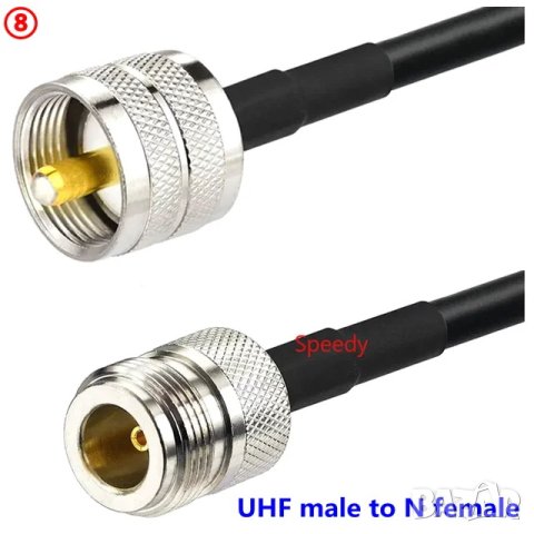 Кабел N female - UHF male / LMR240 / 50 cm, снимка 1