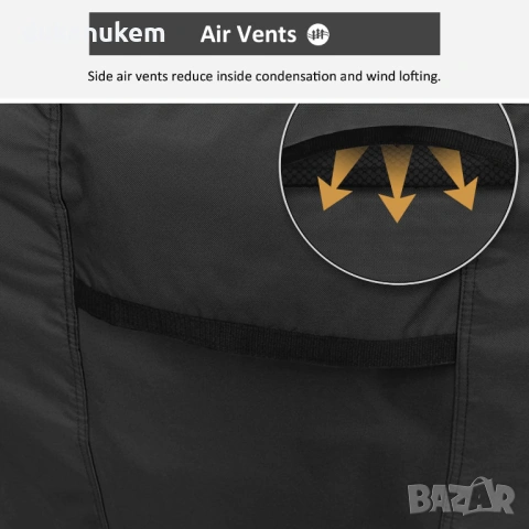 Водоустойчив калъф за градински мебели 170x94x74 см – 420D, черен, снимка 5 - Градински мебели, декорация  - 53382075