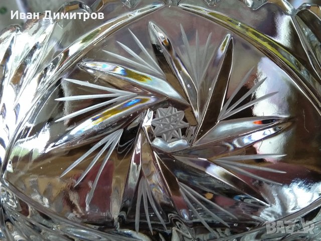 Старинна кристална фруктиера/ Antique crystal fruit bowl, снимка 9 - Антикварни и старинни предмети - 36691149