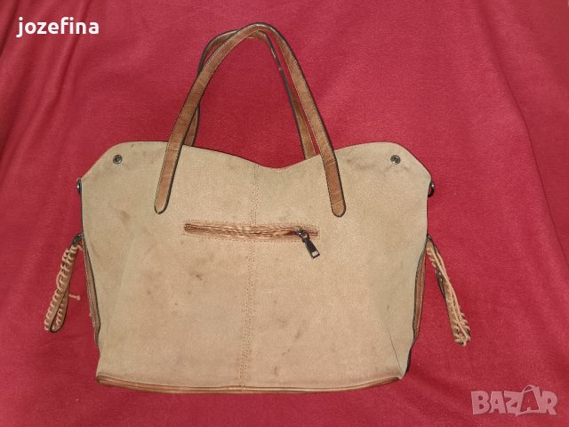 Дамска кожена чанта от естествен набук, снимка 16 - Чанти - 43300045