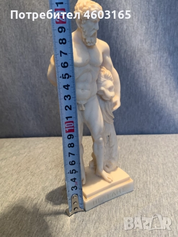статуетка от алабастър Древногръцкият герой Херкулес и Нейският лъв, снимка 2 - Статуетки - 52681081