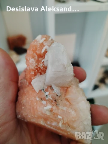 Оранжев стилбит със апофилит от Индия, много изгодно , снимка 2 - Колекции - 51015105
