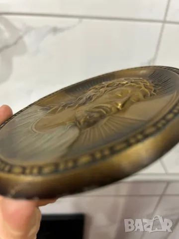 Исус метал пано икона религия релеф, 14 см/ 11 см, снимка 5 - Антикварни и старинни предмети - 48150580