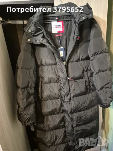 Дамско черно яке tommy jeans puffer L, снимка 2 - Якета - 47752946