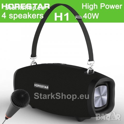 Безжична колона – HOPESTAR H1 40W + микрофон, снимка 1 - Тонколони - 28908372