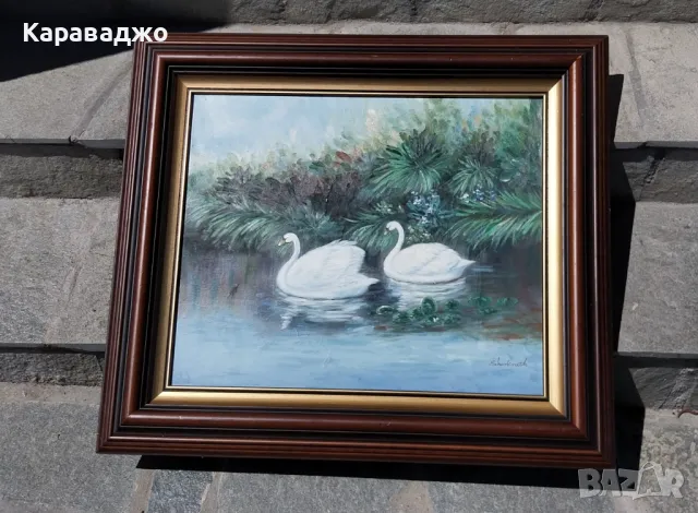Картина Лебеди, снимка 5 - Картини - 50426031