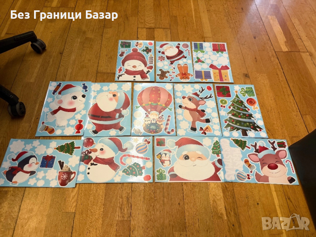 Нови стикери за прозорец Декорация Коледa многократна употреба Украса