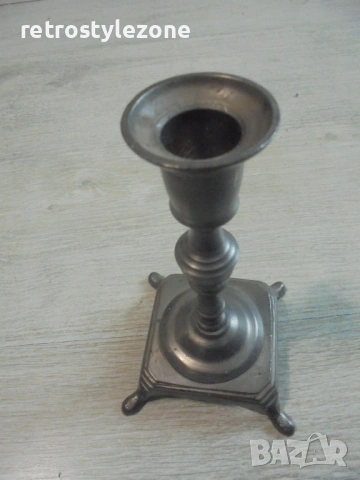 № 8494 Стар метален свещник – Made in Denmark , снимка 4 - Други ценни предмети - 51032509