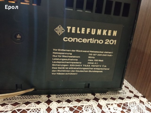 Telefunken -concertino 201-Радио-Ресйвър, снимка 5 - Други - 37242504