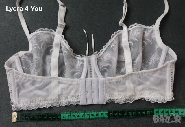 C&A Lingerie 80D луксозен бял сутиен с меки чашки с бродерии върху тюл, снимка 8 - Бельо - 43159550
