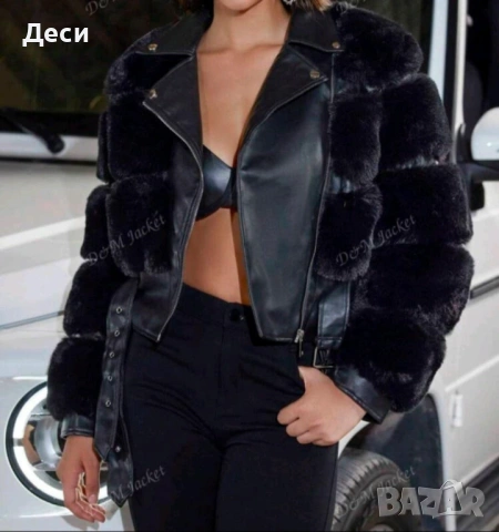 Дамско кожено яке , снимка 2 - Якета - 53445133