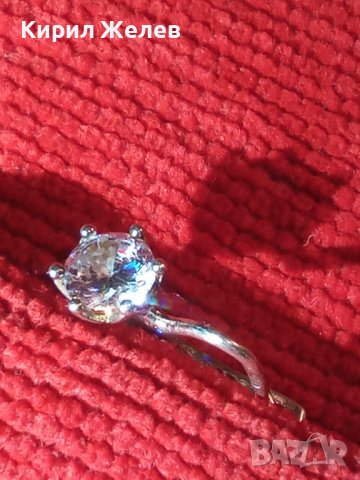 СРЕБЪРНА СКЪПОЦЕННА ОБЕЦА СРЕБРО 925 с ЮВЕЛИРНО ФАСЕТИРАН ЦИРКОН АНГЛИЯ 25713, снимка 11 - Обеци - 35770140