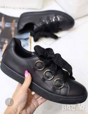 Спортни обувки с халкички и широки връзки в цвят ШАМПАНСКО, снимка 2 - Маратонки - 26572024