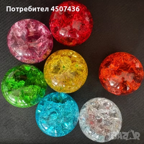 7 бр. Цветни кристални топки с леден крак, креативни занаяти, подходящи за спалня,кухня,всекидневна, снимка 2 - Декорация за дома - 52827486