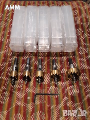 Боркорони за метал комплект от  Ф16, Ф18,5  Ф20 , Ф25 , Ф30 - HSS , снимка 2 - Стругове - 38975513