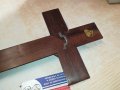 ДЪРВЕН КРИСТ С ХРИСТОС МЕД МЕСИНГ ОТ ФРАНЦИЯ 0312231445, снимка 16