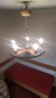 Продавам ръчно изработен полилей от бъчва и миньорска лампа "Дейви", снимка 1 - Полилеи - 26870286
