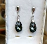 Комплект обеци с камъни Сваровски Swarovski, снимка 3