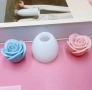 3D полуразцъфнала роза силиконов молд форма свещи гипс сапун смола фондан декорация торта , снимка 1